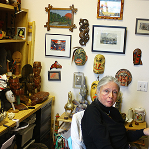 Photo of Dr. Anita Silvers in her office at SFSU.
